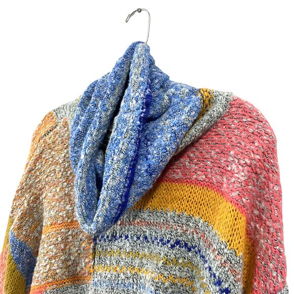 Sincerely Jules Abstract Cowl Neck Wool Blend Sweater Cropped Size S - Picture 5 of 7